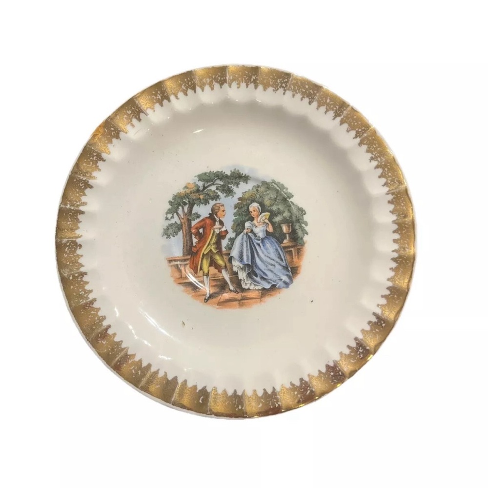 The Cronin China Co Victorian Courting Couple Mini 6.5” Plates Set 2 (VC422)